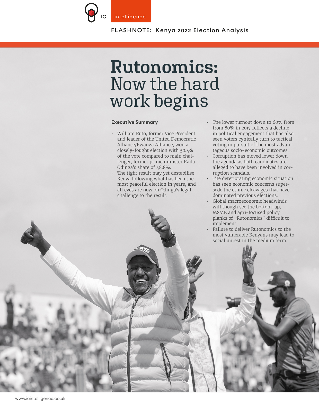 Flashnote // Kenya 2022 Election Analysis > Rutonomics: Now the hard work begins